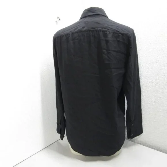 NEW THE ROW Women's Elia Silk Button-Down Blouse Black Size 8 – Preowned Luxury